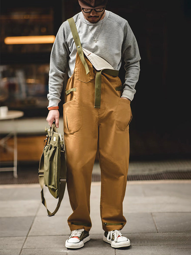 Heren Loose Stretch Overalls met Unieke Zak