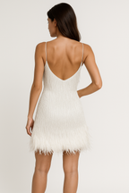 Mini-jurk met veren 1