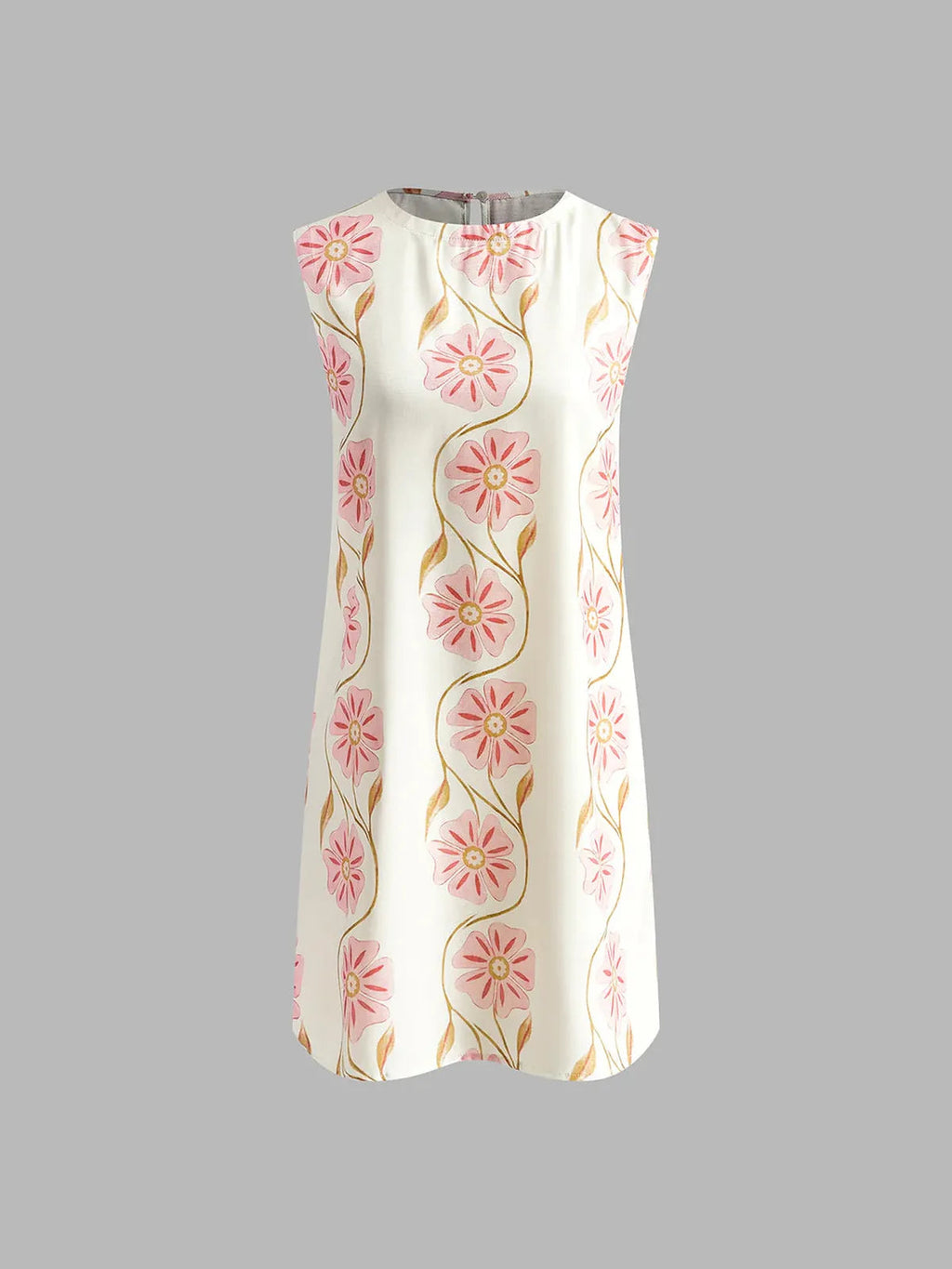 Mini-jurk zonder mouwen met bloemenprint 4