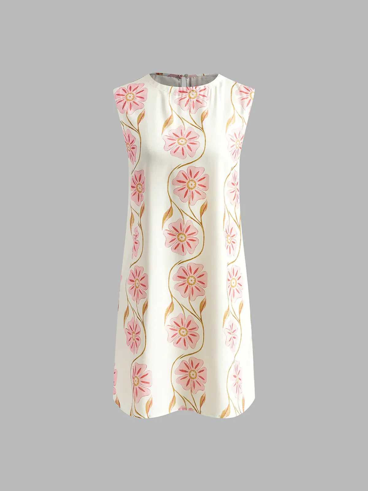 Mini-jurk zonder mouwen met bloemenprint 4