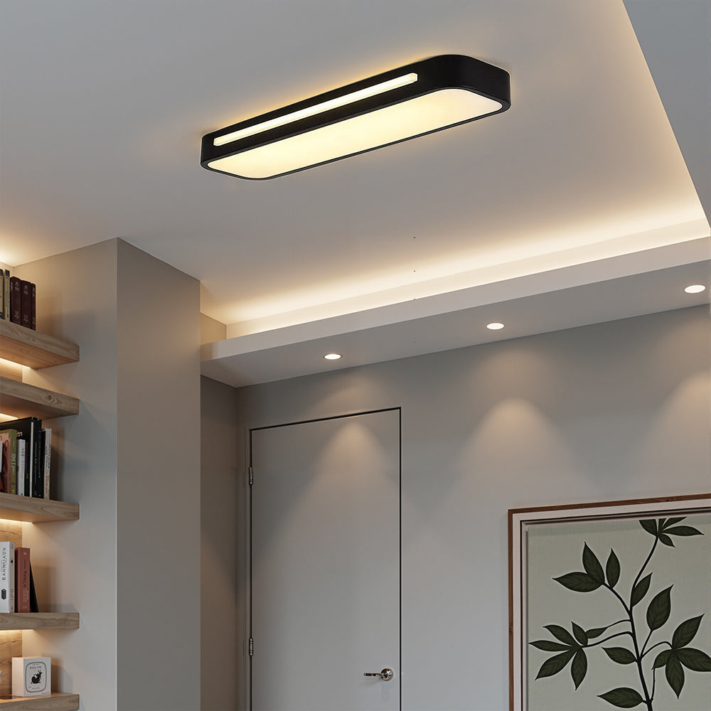 Moderne Nordic Minimalistische Lange LED Dimbare Plafondverlichting voor Woonkamer en Eetkamer