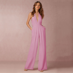 Mouwloze jumpsuit voor dames - Diepe V-hals - Wijde pijpen Elegante pasvorm - Formele kleding 7