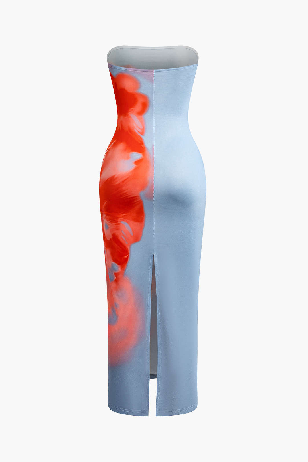 Multikleurige Y2K-bloemenprint maxi-jurk met split 1
