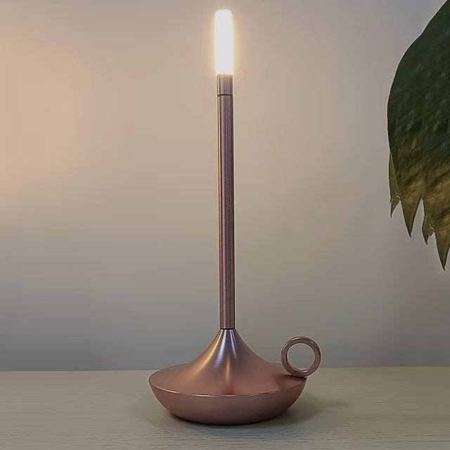 Giavi Kaarslicht Dimbare Oplaadbare Aluminium Sfeerlamp Met Warm Licht En Lange Batterijduur Voor Interieurdecoratie