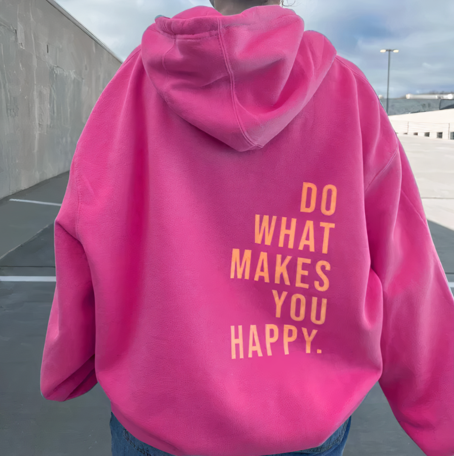 Hoodie Katoen Vrolijke Letters Met Moderne Esthetiek Casual