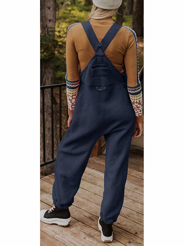 Dames Fleece Thermische Overalls Met Ritszakken