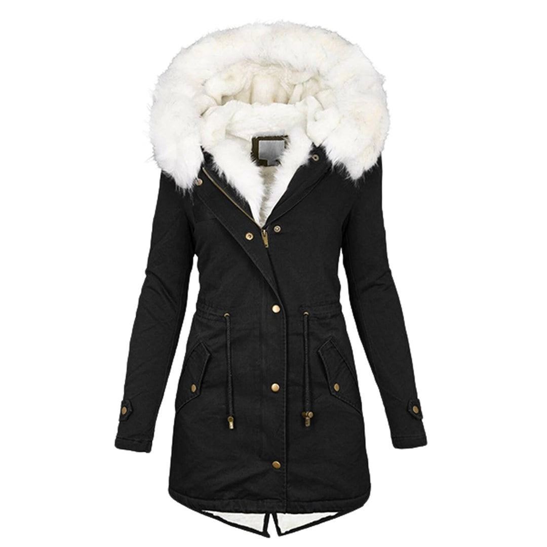 Winterjas Met Capuchon En Knopdetail Fleece Gevoerd - Winterjas Dames