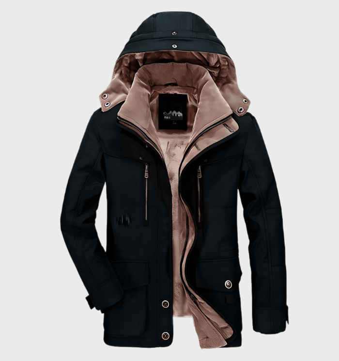 Hermosa - Dikke winterjas voor heren met capuchon en diepe zakken