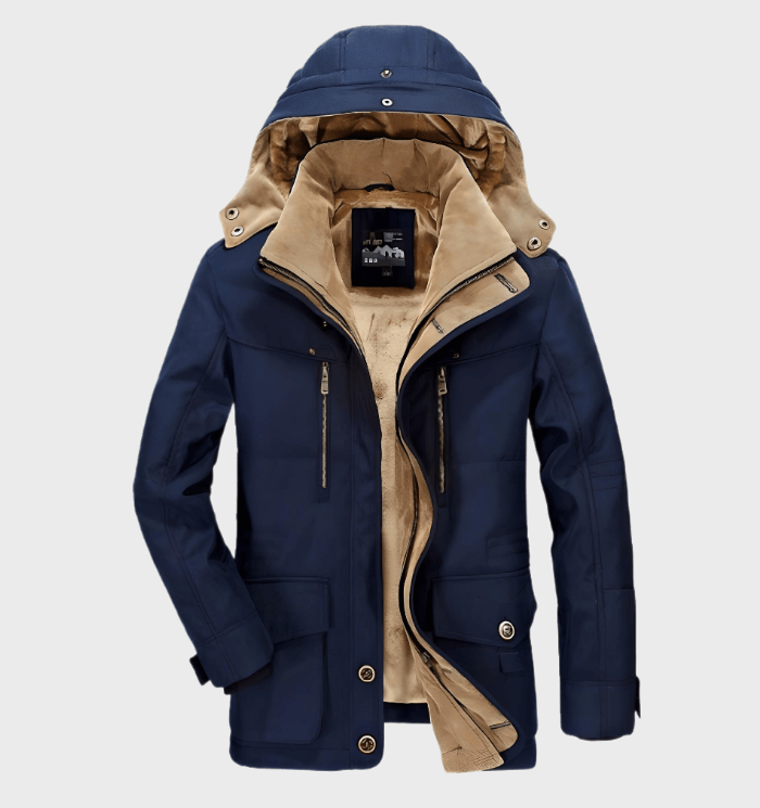 Hermosa - Dikke winterjas voor heren met capuchon en diepe zakken