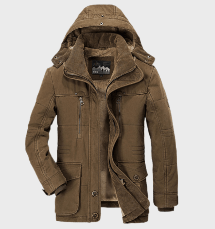 Hermosa - Dikke winterjas voor heren met capuchon en diepe zakken
