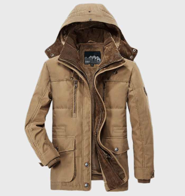 Hermosa - Dikke winterjas voor heren met capuchon en diepe zakken