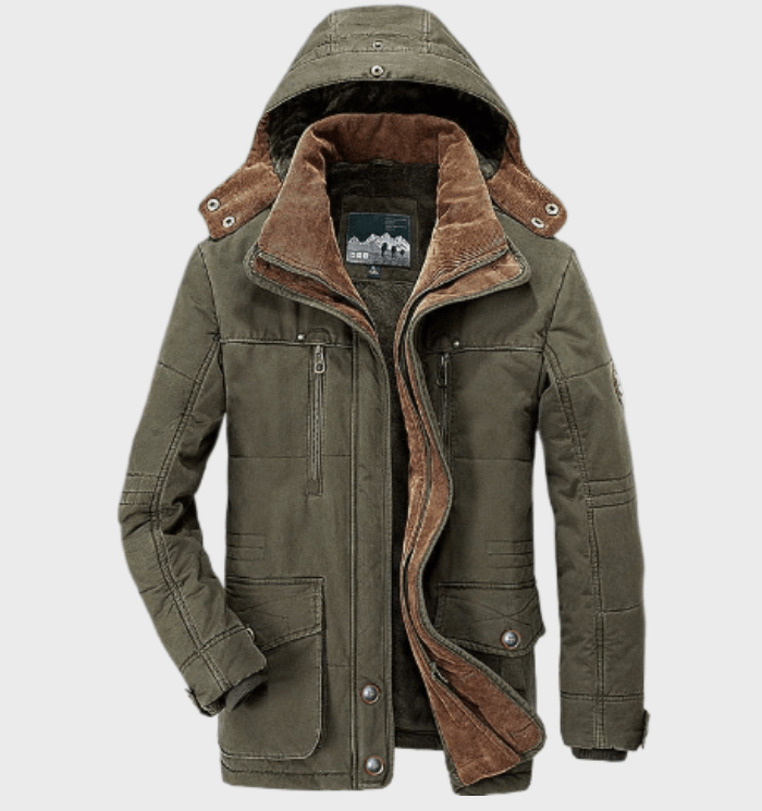 Hermosa - Dikke winterjas voor heren met capuchon en diepe zakken