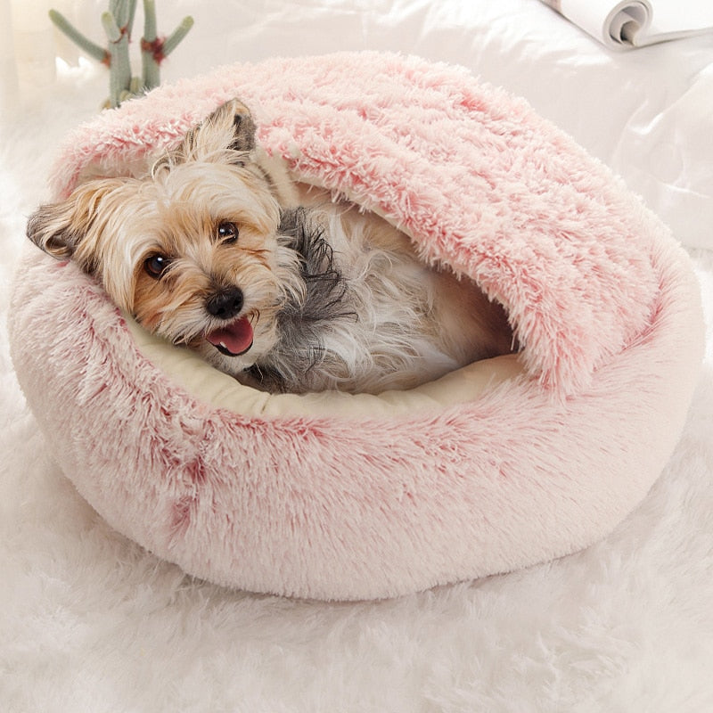 Ronde Pluche Kalmerende Honden/Katten Cave Bed