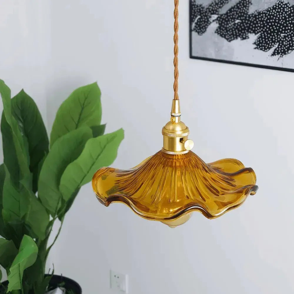 Hanglamp Glas Met Bloemrijke Ontwerp Led Pendelarmatuur