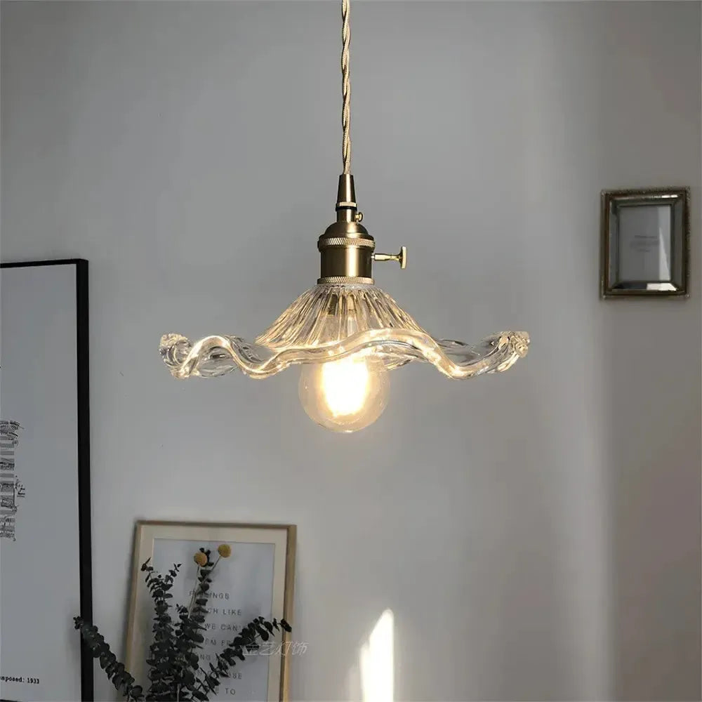 Hanglamp Glas Met Bloemrijke Ontwerp Led Pendelarmatuur