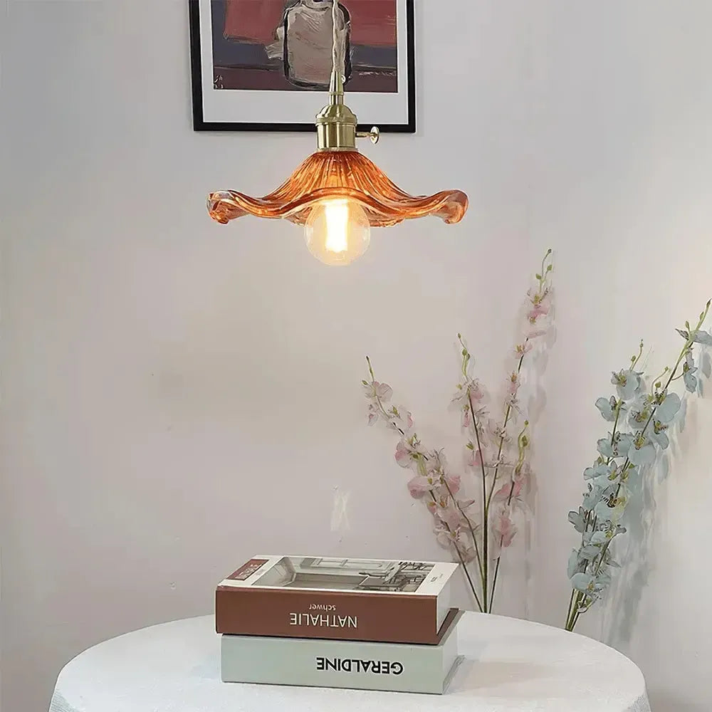 Hanglamp Glas Met Bloemrijke Ontwerp Led Pendelarmatuur
