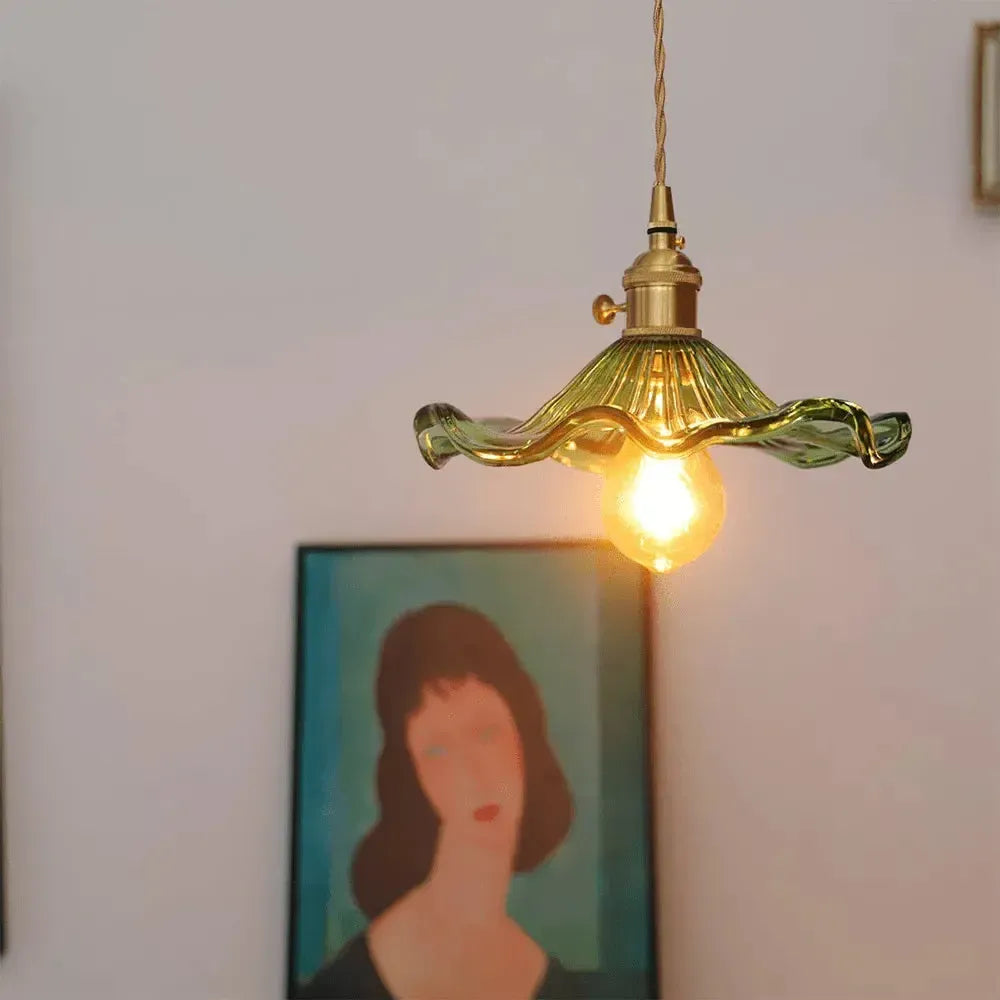 Hanglamp Glas Met Bloemrijke Ontwerp Led Pendelarmatuur