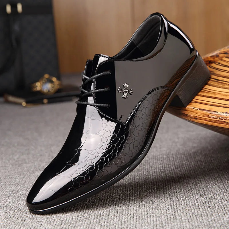 Heren Oxford Schoenen Van Leer Slank Silhouet Stiksels