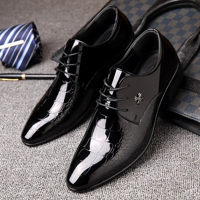 Heren Oxford Schoenen Van Leer Slank Silhouet Stiksels