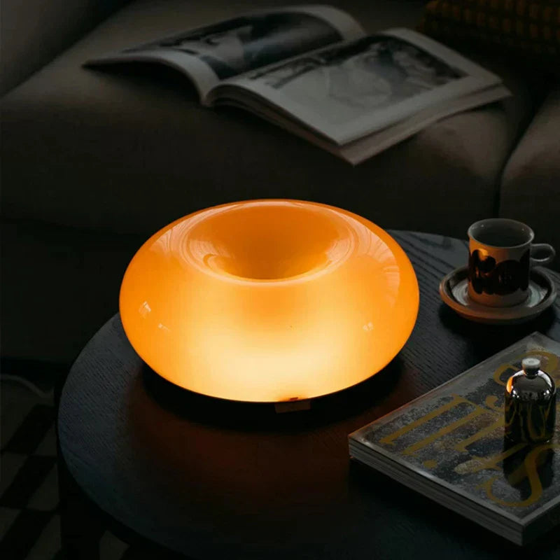Donutlamp Met Dimbare Led Oranje Glas Voor Woonkamer
