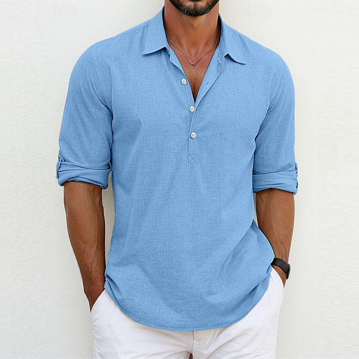Klassieke Linnen Polo Voor Heren Lichtgewicht Ademend Casual Shirt Voor Zomerse Dagen