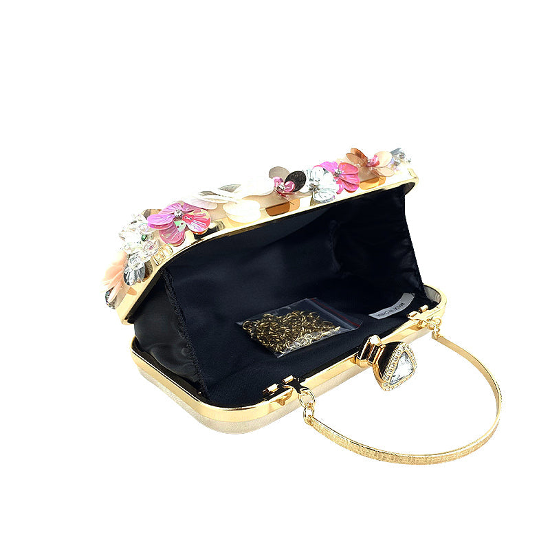 De Fiona Clutch Bag Vegan Leren Kleine Schoudertas met Gouden Hardware