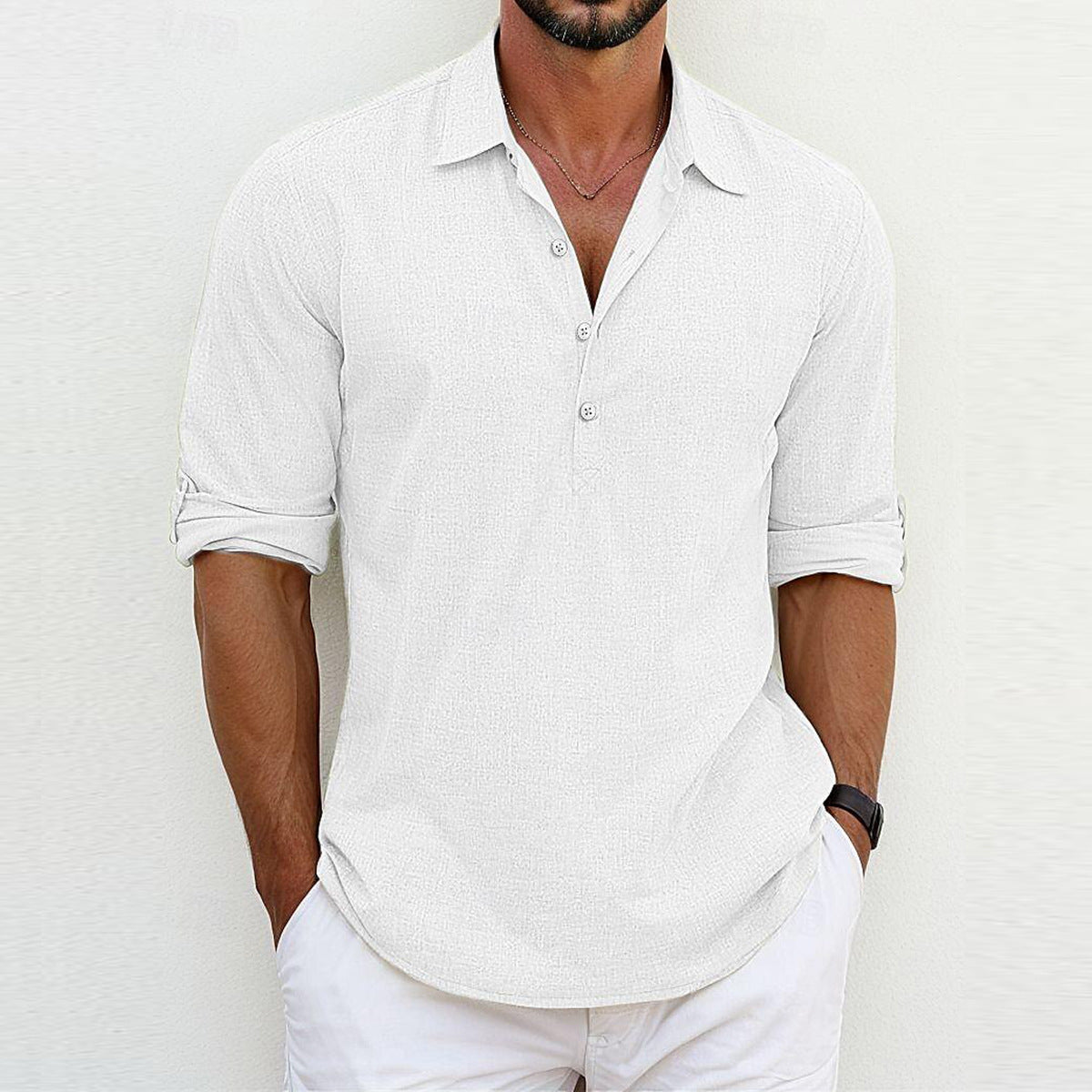 Klassieke Linnen Polo Voor Heren Lichtgewicht Ademend Casual Shirt Voor Zomerse Dagen