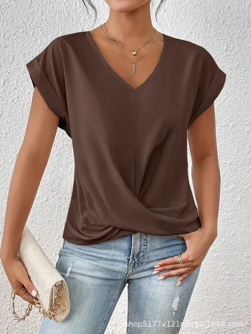 Casual Korte Mouw Top voor Dames met Stijlvolle Pasvorm