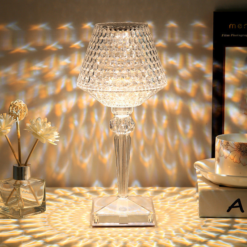 RadiantCrystal - Kristallen LED Tafellamp met Drie Dimbare Verlichtingsopties