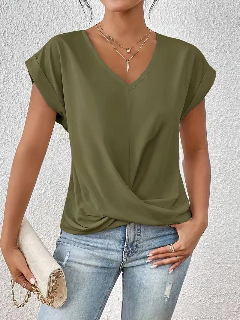 Casual Korte Mouw Top voor Dames met Stijlvolle Pasvorm
