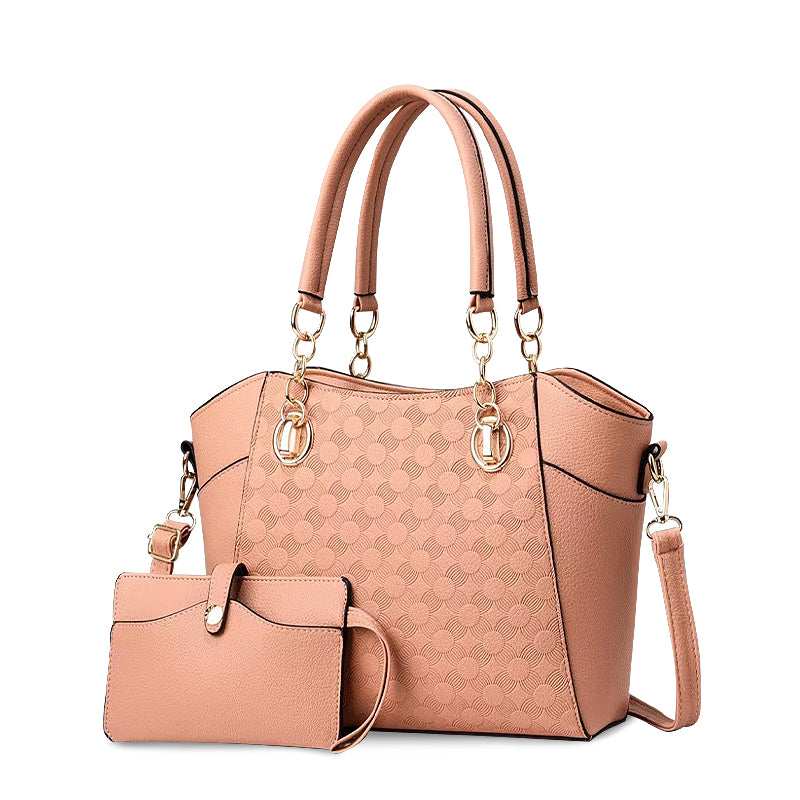 De Andrea Tote Bag Vegan Leren Handtasje met Gouden Hardware en Verstelbare Binnenvakken