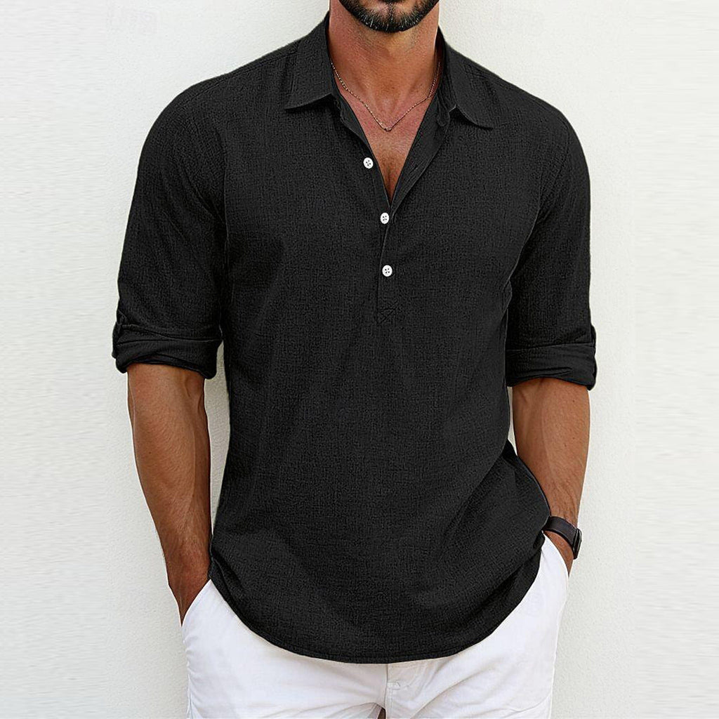 Klassieke Linnen Polo Voor Heren Lichtgewicht Ademend Casual Shirt Voor Zomerse Dagen