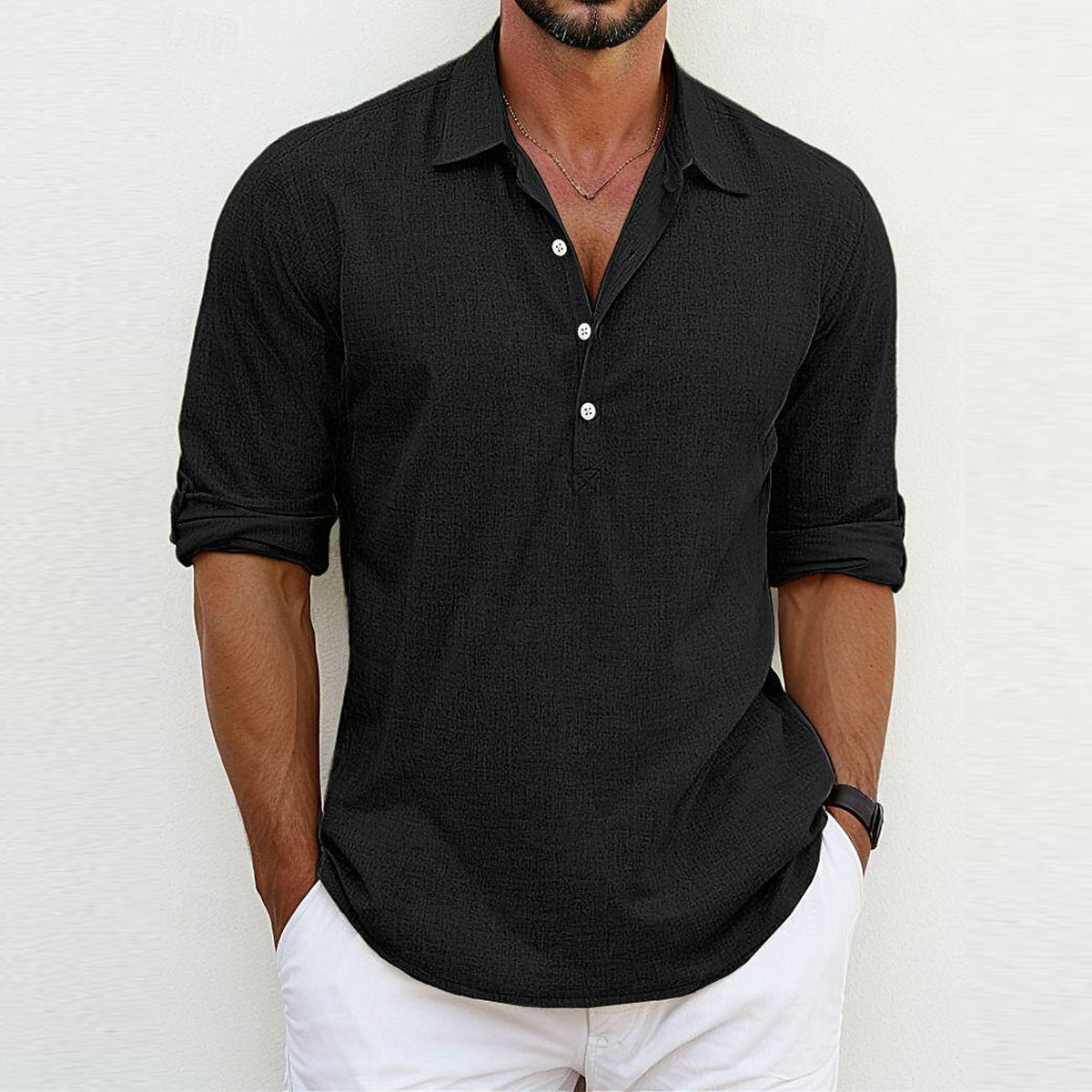 Klassieke Linnen Polo Voor Heren Lichtgewicht Ademend Casual Shirt Voor Zomerse Dagen