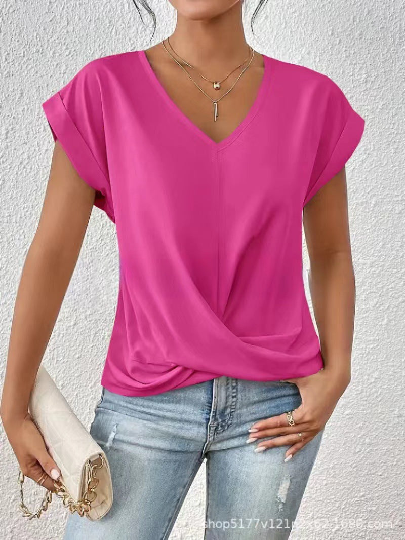 Casual Korte Mouw Top voor Dames met Stijlvolle Pasvorm
