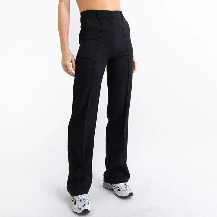 Dames Broek - High Waist - Wijde Pijpen - Met Zakken - Comfortabele Pasvorm