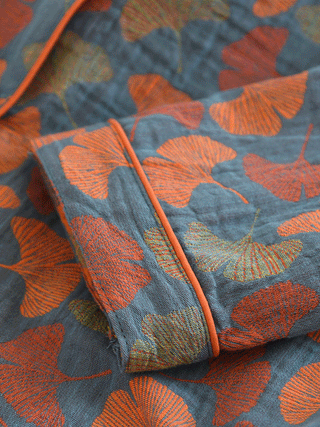 Vintage Bloemenprint Crepe Pyjama Set - 2-delig