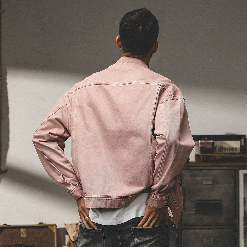 Heren Denim Jas Relaxed Fit Met Knoopsluiting En Borstzakken Heuplengte Casual Voor Dagtijd En Avondgebruik