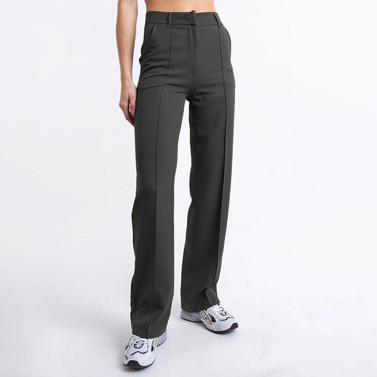 Dames Broek - High Waist - Wijde Pijpen - Met Zakken - Comfortabele Pasvorm