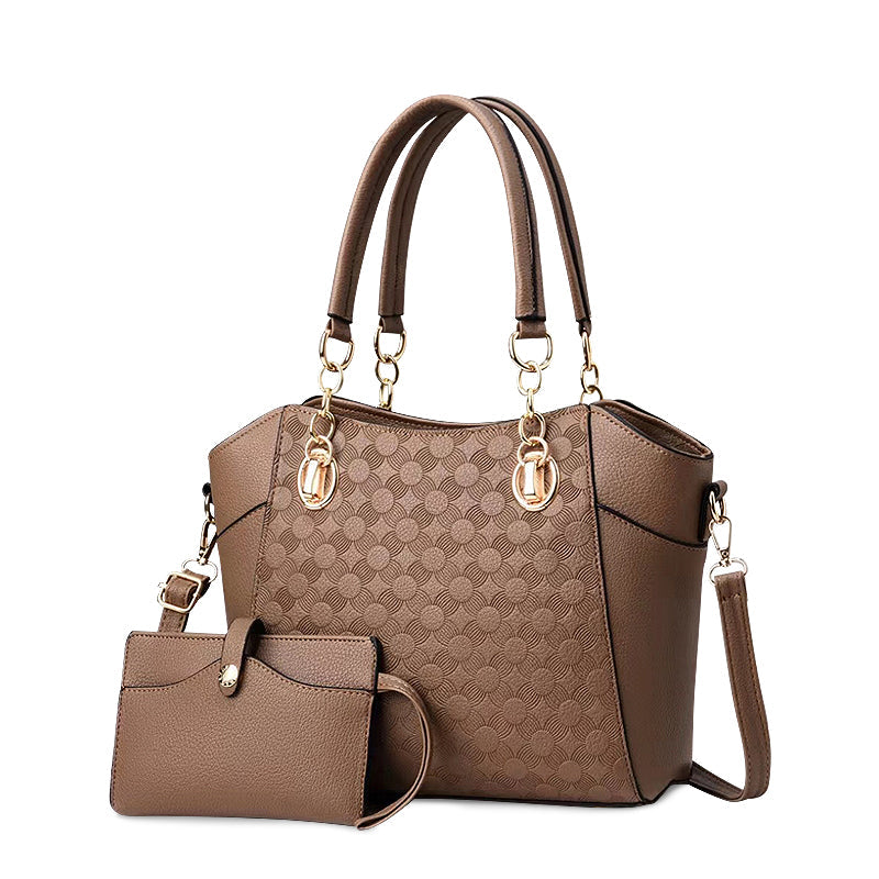 De Andrea Tote Bag Vegan Leren Handtasje met Gouden Hardware en Verstelbare Binnenvakken