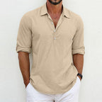 Klassieke Linnen Polo Voor Heren Lichtgewicht Ademend Casual Shirt Voor Zomerse Dagen