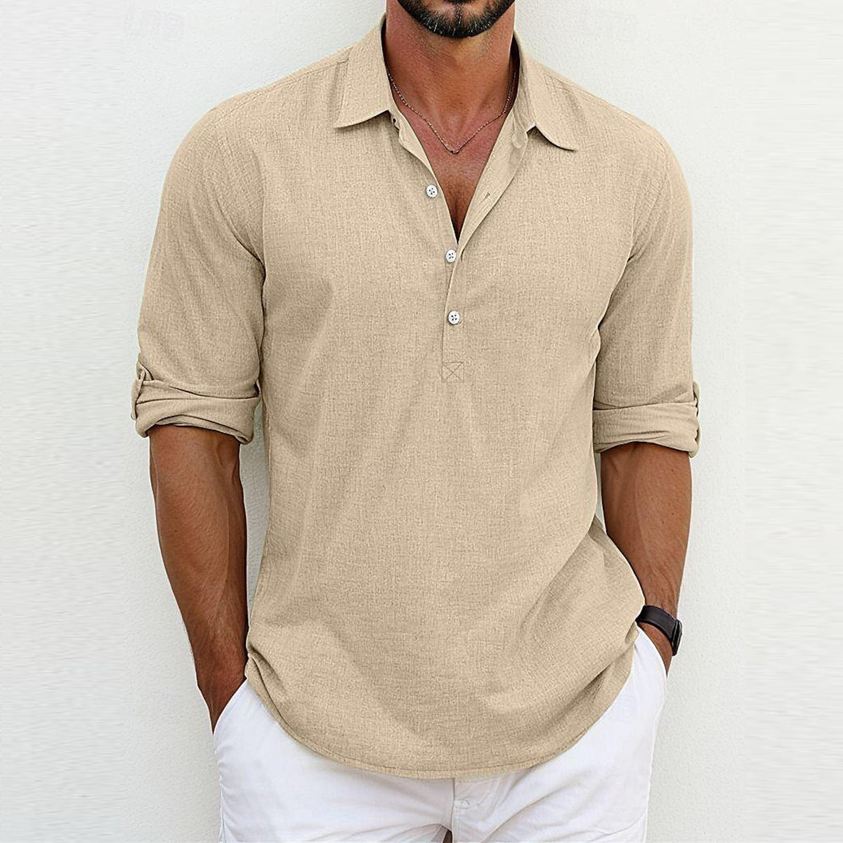 Klassieke Linnen Polo Voor Heren Lichtgewicht Ademend Casual Shirt Voor Zomerse Dagen