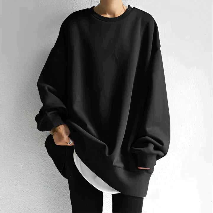 Dames Oversized Ronde Hals Sweatshirt Voor Lange Mouwen