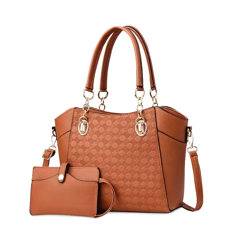 De Andrea Tote Bag Vegan Leren Handtasje met Gouden Hardware en Verstelbare Binnenvakken