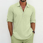 Klassieke Linnen Polo Voor Heren Lichtgewicht Ademend Casual Shirt Voor Zomerse Dagen