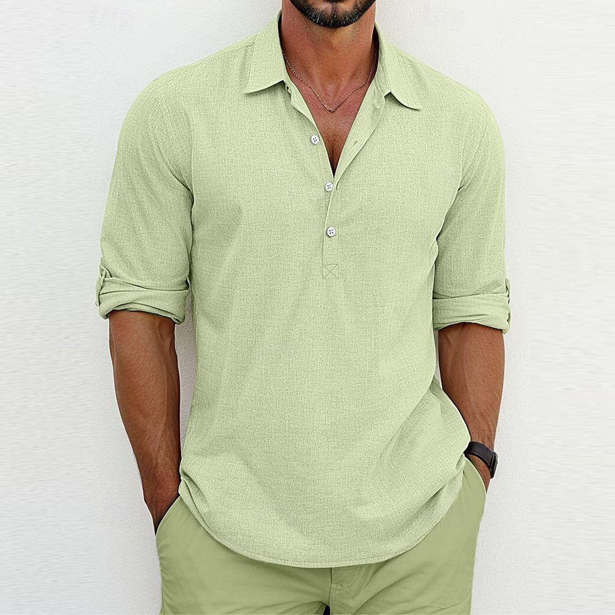 Klassieke Linnen Polo Voor Heren Lichtgewicht Ademend Casual Shirt Voor Zomerse Dagen