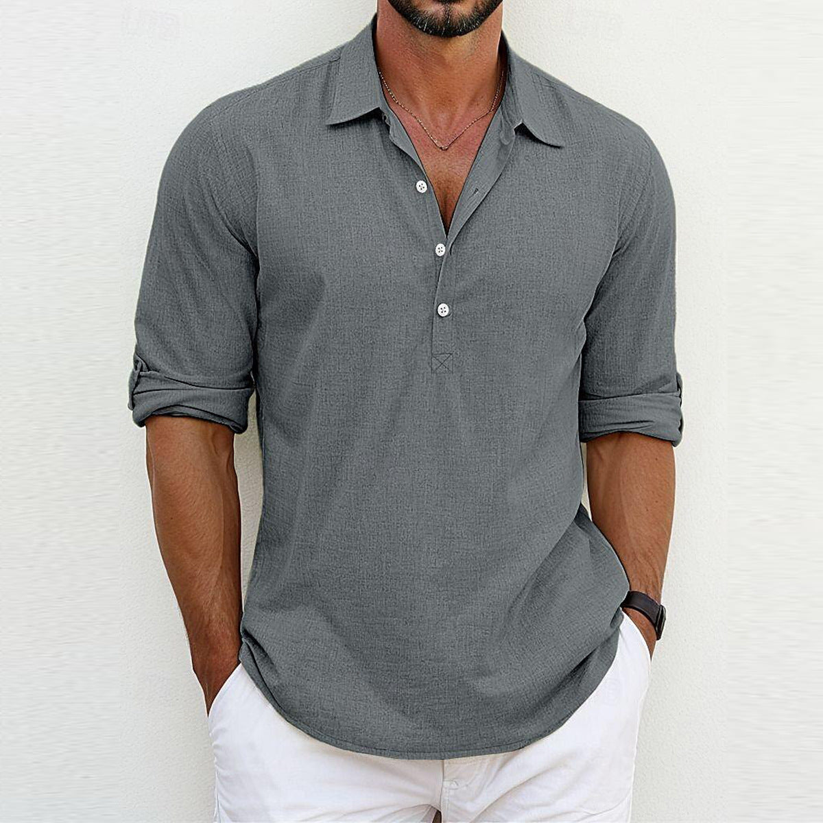 Klassieke Linnen Polo Voor Heren Lichtgewicht Ademend Casual Shirt Voor Zomerse Dagen