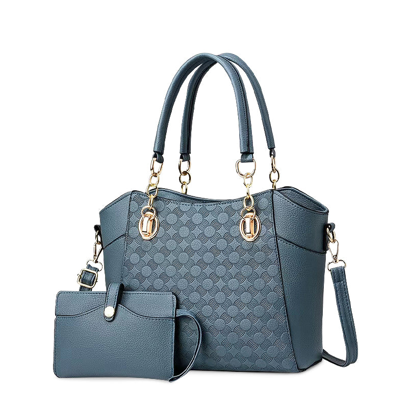 De Andrea Tote Bag Vegan Leren Handtasje met Gouden Hardware en Verstelbare Binnenvakken