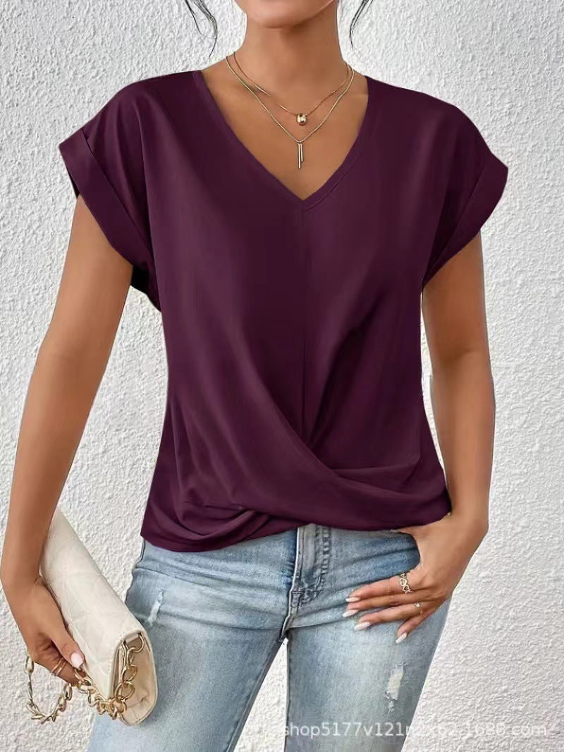 Casual Korte Mouw Top voor Dames met Stijlvolle Pasvorm