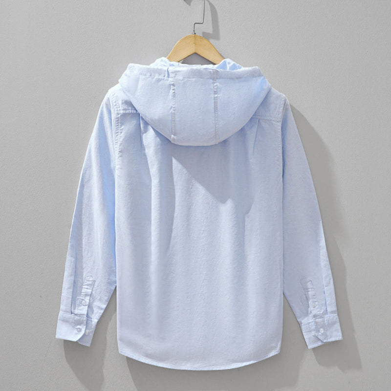 Casa Linnen Hoodie voor Dames met Ademend Gossamer Katoen en Luchtige Pasvorm