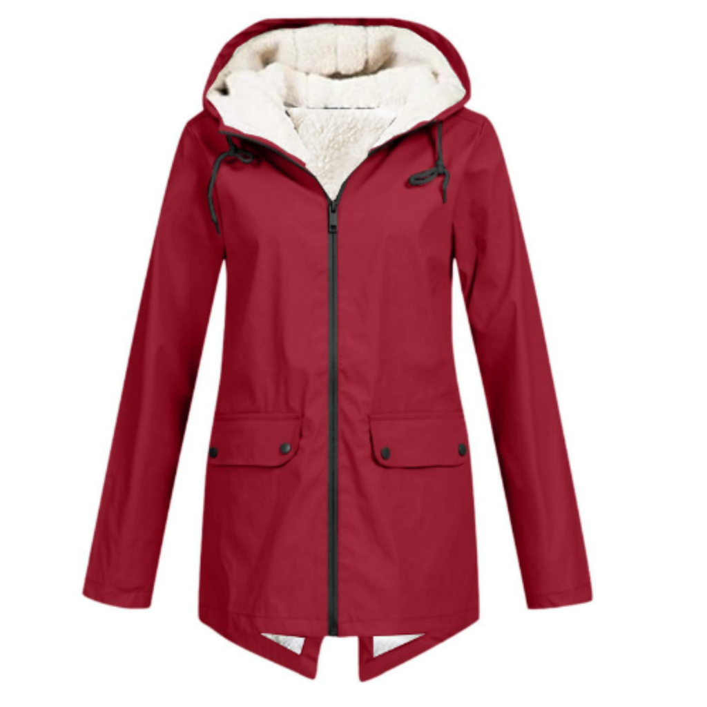 Dames Winter Trenchcoat – Waterdichte Jas met Capuchon en Warme Bescherming